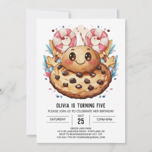 Invitation Fun Custom Sweets Cookies Anniversaire (Devant)