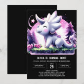 Invitation Fun Custom Triceratops Anniversaire (Devant / Derrière)