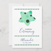 Invitation Fun Cute Blue & Green Shades Star Naming Ceremony (Devant)