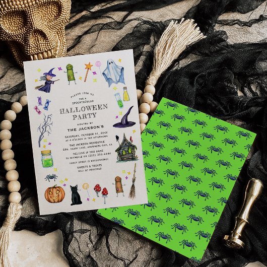 Invitation Fun Cute Kids Halloween Party