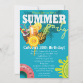 Invitation Fun de fête d'été Anniversaire (Devant)