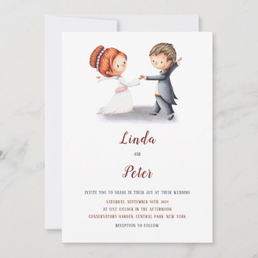 Invitation Fun Décontracté Bride Groom Unique Mariage (Devant)