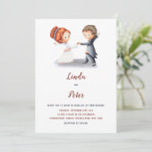 Invitation Fun Décontracté Bride Groom Unique Mariage (Debout devant)