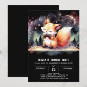 Invitation Fun Digital Fox Anniversaire (Devant / Derrière)