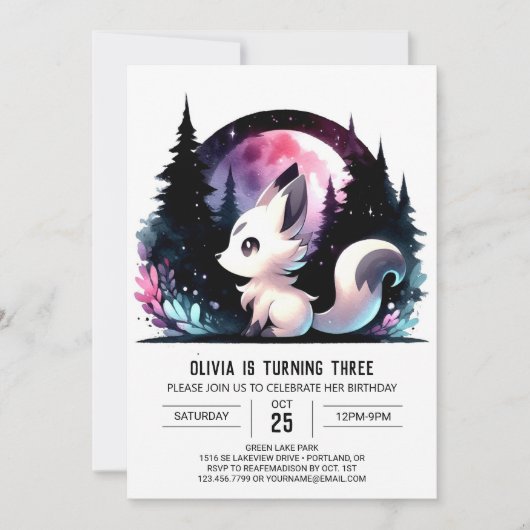 Invitation Fun Digital Wolf Anniversaire (Devant)
