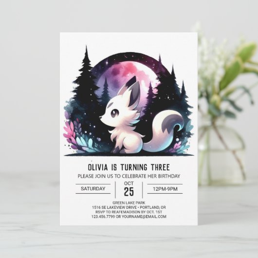 Invitation Fun Digital Wolf Anniversaire (Debout devant)