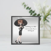 Invitation Fun Diva Favori femmes Black Anniversaire (Debout devant)