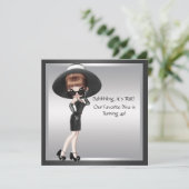 Invitation Fun Diva Favorite femmes Black 40e anniversaire (Debout devant)