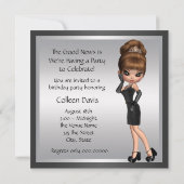 Invitation Fun Diva Favorite femmes Black 40e anniversaire (Dos)