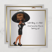 Invitation Fun Diva Favorite femmes Black 40e Anniversaire fê (Devant / Derrière)