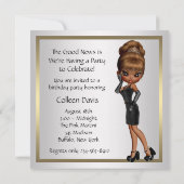 Invitation Fun Diva Favorite femmes Black 40e Anniversaire fê (Dos)