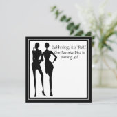 Invitation Fun Diva Favorite femmes Black 40e Anniversaire fê (Debout devant)