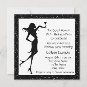 Invitation Fun Diva Favorite femmes Black 40e Anniversaire fê (Dos)
