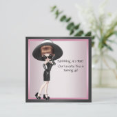 Invitation Fun Diva Favorite femmes rose noir 40e anniversair (Debout devant)