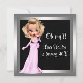 Invitation Fun Diva femmes fête d'anniversaire (Devant)