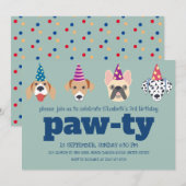 Invitation Fun Doggone Awesome Anniversaire Bash! anniversair (Devant / Derrière)
