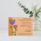 Invitation Fun Doodle Flowers Orange violet Répétition (Debout devant)