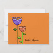 Invitation Fun Doodle Flowers Orange violet Répétition (Dos)