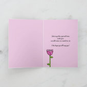 Invitation Fun Doodle Flowers rose bleu Be My Flower Girl (Intérieur)