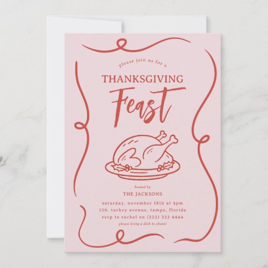 Invitation Fun Doodle MerciGiving Feast (Devant)