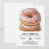 Invitation Fun Editable Donuts Anniversaire (Devant / Derrière)