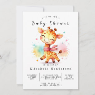 Invitation Fun Editable Giraffe Baby shower