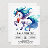 Invitation Fun Editable Horse Anniversaire (Devant / Derrière)