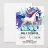 Invitation Fun Editable Horse Anniversaire (Devant / Derrière)