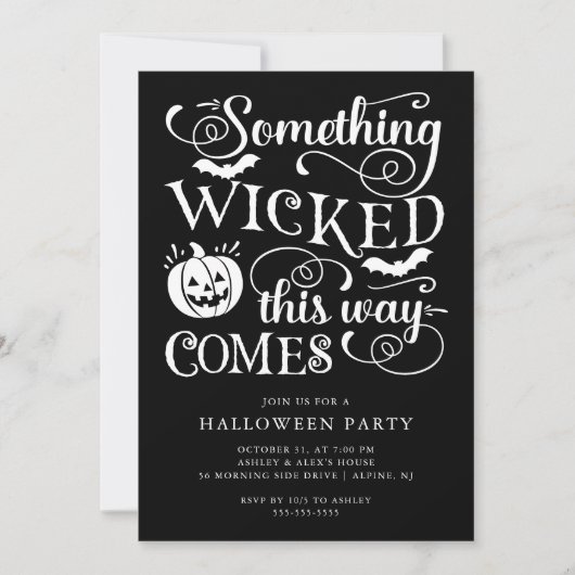 Invitation Fun éffrayant Halloween (Devant)