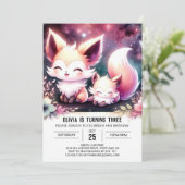 Invitation Fun Elegant Fox Anniversaire (Debout devant)