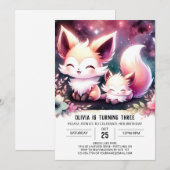 Invitation Fun Elegant Fox Anniversaire (Devant / Derrière)