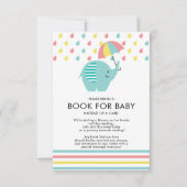 Invitation Fun Elephant Baby shower Livre pour bébé (Devant)