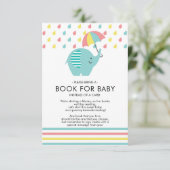 Invitation Fun Elephant Baby shower Livre pour bébé (Debout devant)