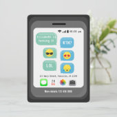 Invitation Fun Emoji Texte Message Parti Anniversaire de enfa (Debout devant)