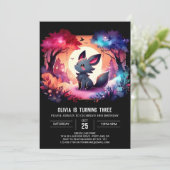 Invitation Fun Enchanted Wolf Anniversaire (Debout devant)