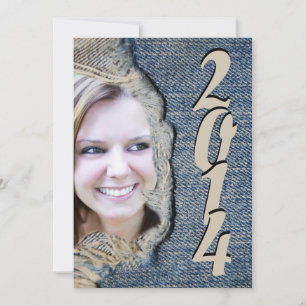 Invitation Fun et décontracté Blue Jean Graduation Party