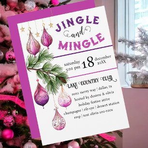 Invitation Fun et Festive Jingle et Mingle Pink Party