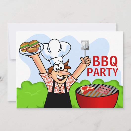 Invitation Fun été BBQ Party (Devant)