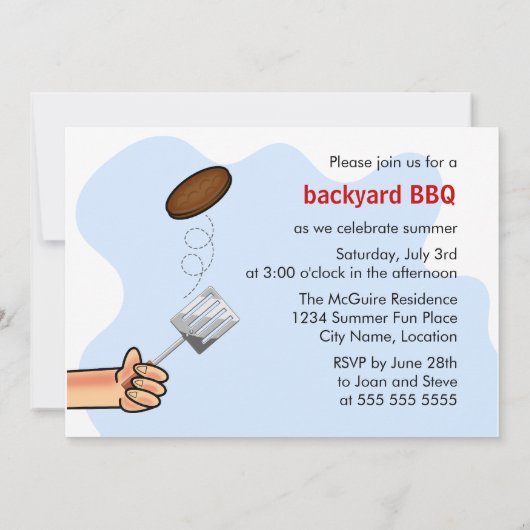 Invitation Fun été BBQ Party (Dos)