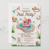 Invitation Fun été Capybara Pool Party (Devant)