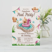 Invitation Fun été Capybara Pool Party (Debout devant)