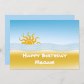 Invitation Fun été fête d'anniversaire (Devant / Derrière)