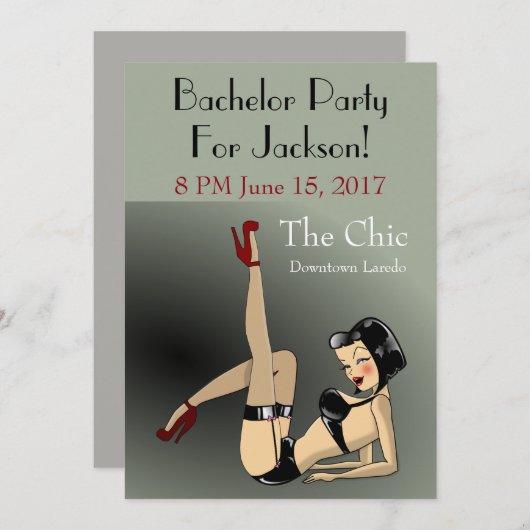 Invitation Fun Exotic Dancer Bachelor Party (Devant / Derrière)