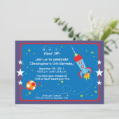 Invitation Fun explosion de vaisseau spatial garçons fête d'a (Debout devant)