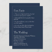 Invitation Fun Facts about the Bride and Groom on Navy Blue (Devant / Derrière)