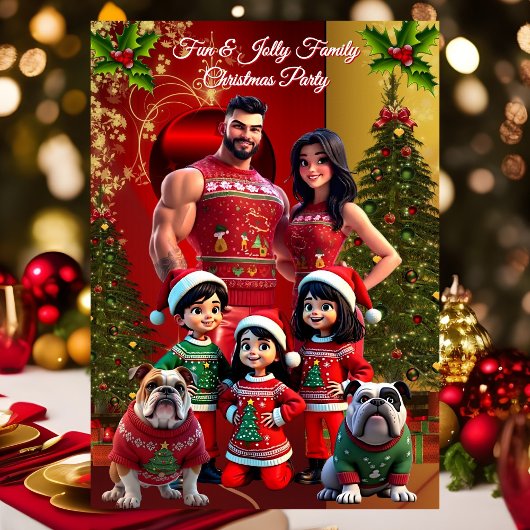 Invitation Fun Family Christmas Holiday Party Ugly Sweaters