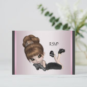 Invitation Fun Fave Diva RSVP (Debout devant)