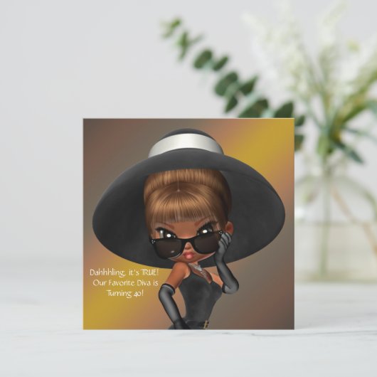 Invitation Fun Favori Diva fête d'anniversaire (Debout devant)