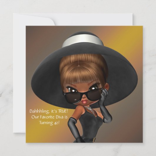 Invitation Fun Favori Diva fête d'anniversaire (Devant)