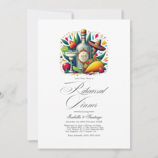 Invitation Fun Fiesta "Let's Taco 'Bout a Rehearsal Dinner" (Devant)